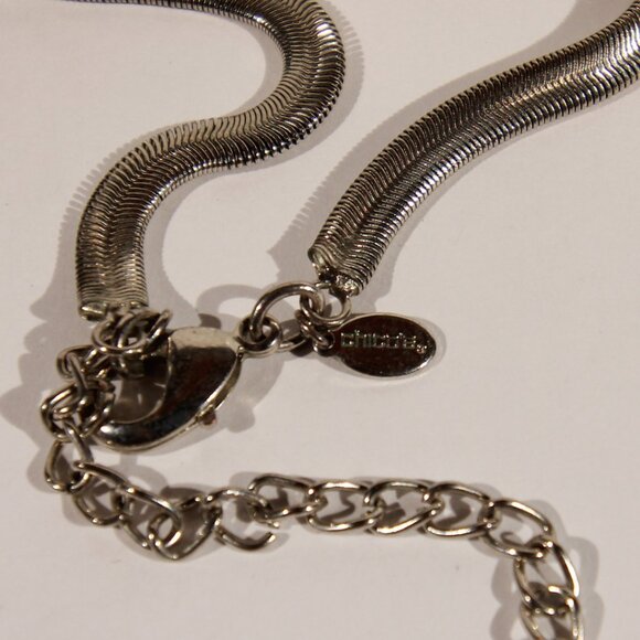 Chico's Snake Link Necklace with Clear Rhinestones - Picture 6 of 7